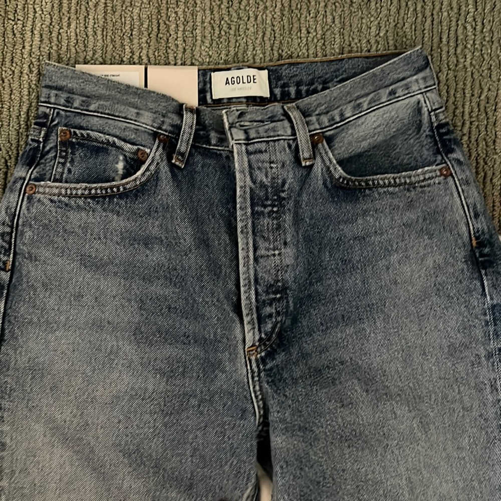 Agolde Riley crop high rise straight denim